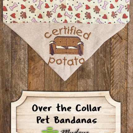 Certified Couch Potato / Over the Collar Dog Bandana