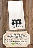 Black Cat Boo Tea Towel / Dog Themed Halloween Flour Sack Cotton Towel