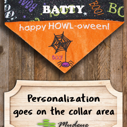 Happy Howl-oween! / Over the Collar Halloween Dog Bandana