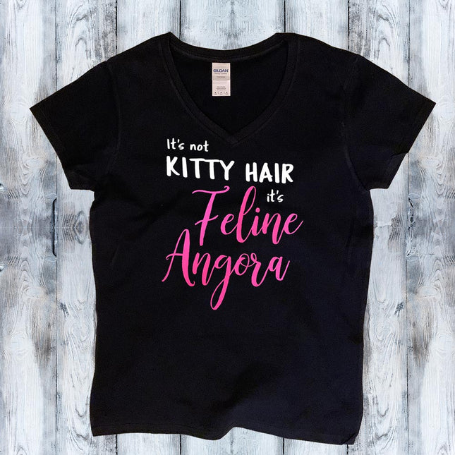 Feline Angora Canine Angora V-Neck T-Shirt