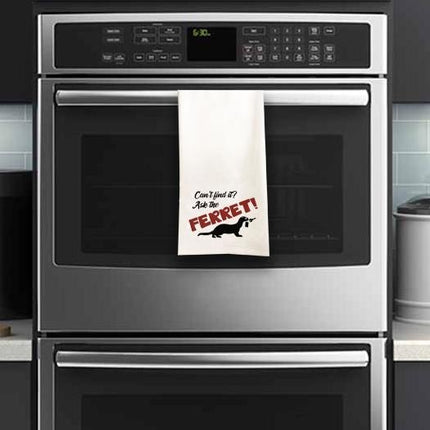 Ask the Ferret / Ferret Tea Towel / Ferret Themed Flour Sack Cotton Kitchen Towel - Mydeye