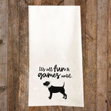 Fun and Games Dog in a Cone Tea Towel / Dog Themed Flour Sack Cotton Towel