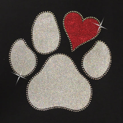 Heart Paw shirt design with sparkle
