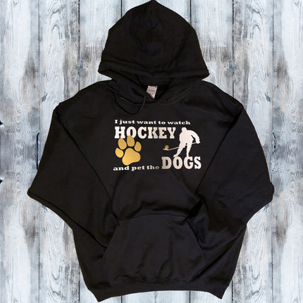Watch Hockey and Pet the Dog Cat Hoodie