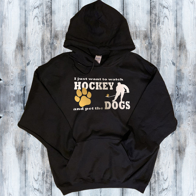 Watch Hockey and Pet the Dog Cat Hoodie