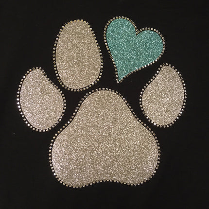 Glitter & Rhinestones Heart Paw T-Shirt