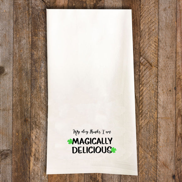 Magically Delicious Tea Towel / Dog Themed Flour Sack Cotton Towel