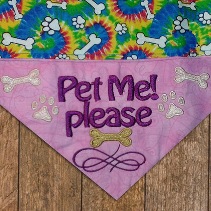 Pet Me Please / Over the Collar Dog Bandana