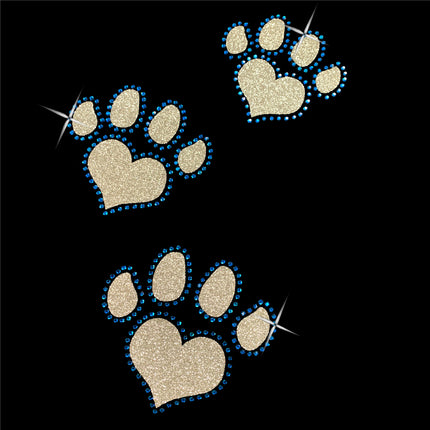 Glitter and Rhinestone Paw Prints T-Shirt