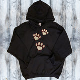 Glitter and Rhinestone Paw Prints Pullover Hoodie