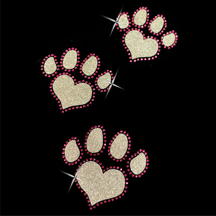 Glitter and Rhinestone Paw Prints T-Shirt