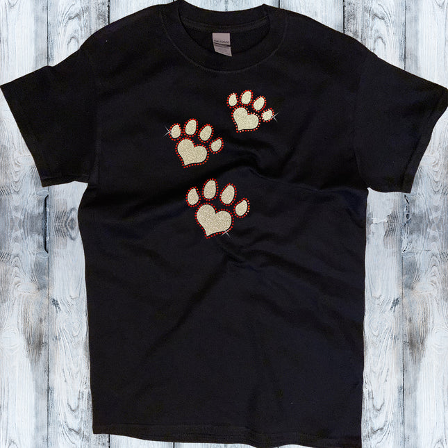 Glitter and Rhinestone Paw Prints Shirt