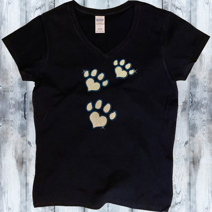 Glitter and Rhinestone Paw Prints Shirt