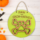 Sign - Paw and Crossbones Halloween Sign by Mydeye