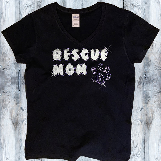 Rescue Mom V-Neck T-Shirt