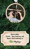Dachshund Breed Snowy Window Ornament / 3D Dog Christmas Ornament