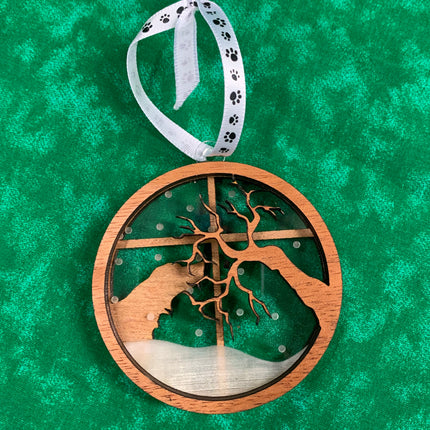 Personalized Spaniel (Springer, Brittany) Snowy Window Ornament – 3D Engraved Dog Christmas Ornament