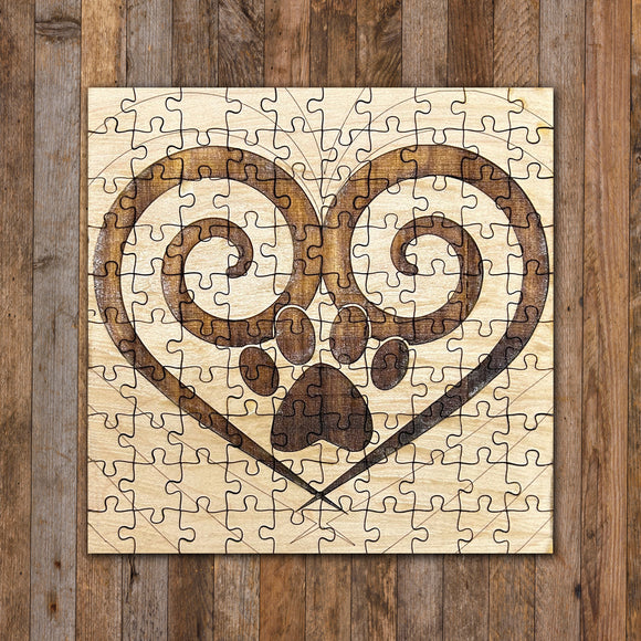 Jigsaw Puzzle - Spiral Heart Paw