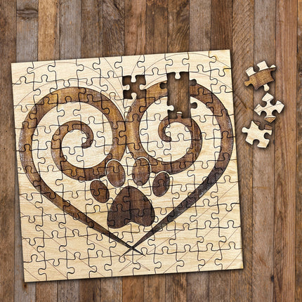 Jigsaw Puzzle - Spiral Heart Paw