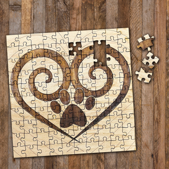 Jigsaw Puzzle - Spiral Heart Paw