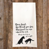 Dogs Saying Grace Tea Towel / Dog Themed Flour Sack Cotton Towel - Mydeye