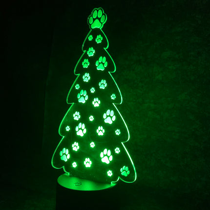 LED Paw Print Christmas Tree