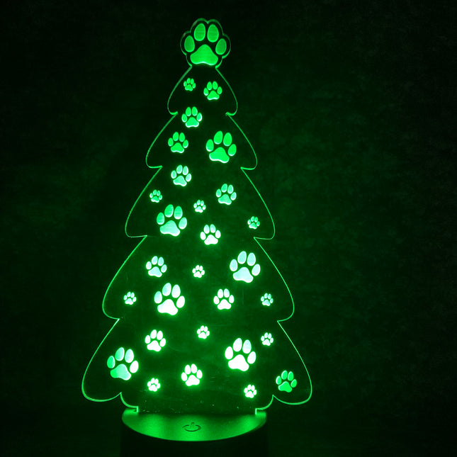 LED Paw Print Christmas Tree