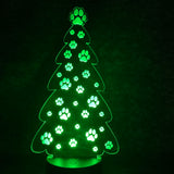 LED Paw Print Christmas Tree