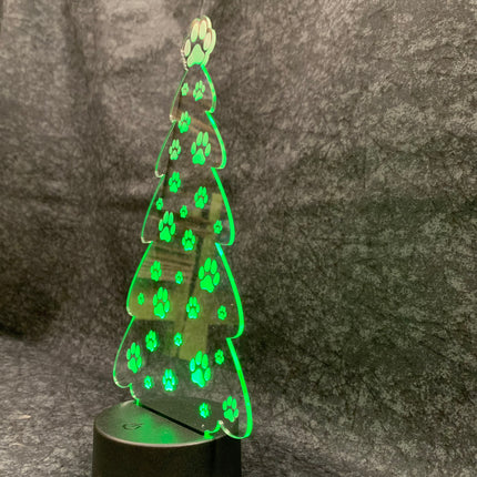 LED Paw Print Christmas Tree