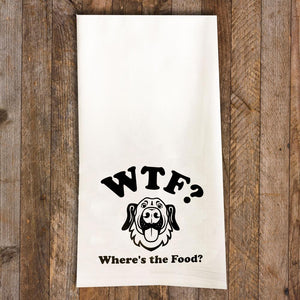 WTF Tea Towel / Dog Themed Flour Sack Cotton Towel - Mydeye