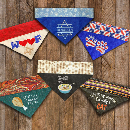 Holiday Bandana Gift 6 - Pack / Over the Collar Dog Bandanas Pack #3
