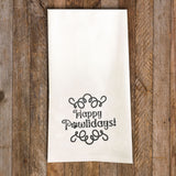 Happy Pawlidays Tea Towel / Dog Themed Flour Sack Cotton Towel