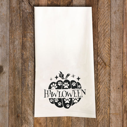 Hawloween Tea Towel / Dog Themed Halloween Flour Sack Cotton Towel