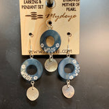Mother of Pearl Dog Themed Earring & Pendant Set